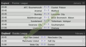 English Premier League fixtures schedule 2016/2017 - EPL Weekly Fixtures