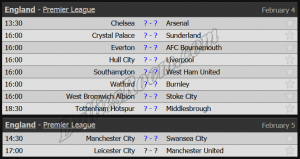 English Premier League fixtures schedule 2016/2017 - EPL Weekly Fixtures